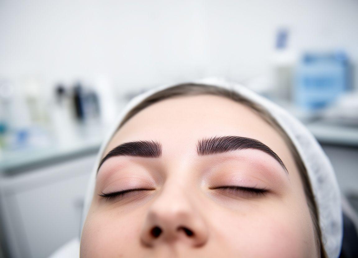 Perfekt geformte Augenbrauen in einem hellen Zürcher Studio mit ruhiger, präziser Beauty-Atmosphäre